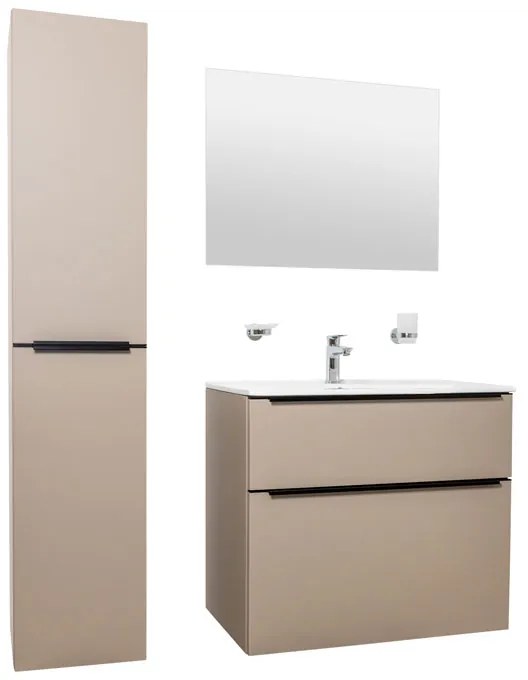 Mereo, Mereo Mailo, kúpeľňová skrinka 61 cm, čierne madlo, Multidecor, Dub Patinovaný, MER-CN590SBDUP1