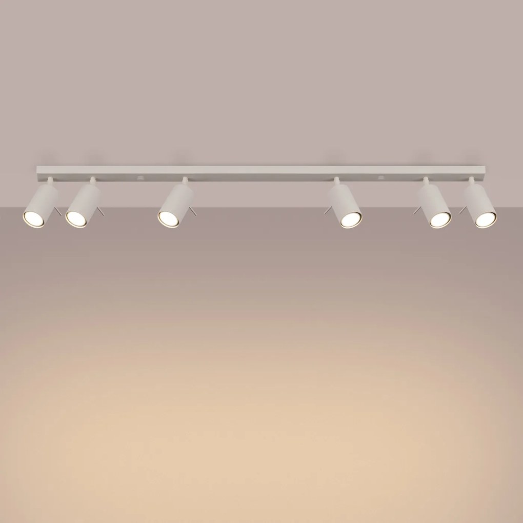 Bodové svietidlo Ring, 6x béžové kovové tienidlo, (možnosť polohovania)