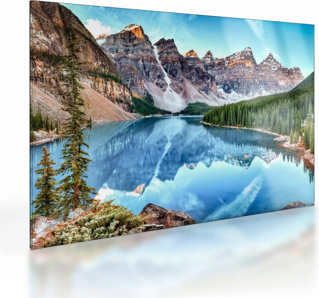 Sklenený obraz - Moraine lake (70x50 cm)