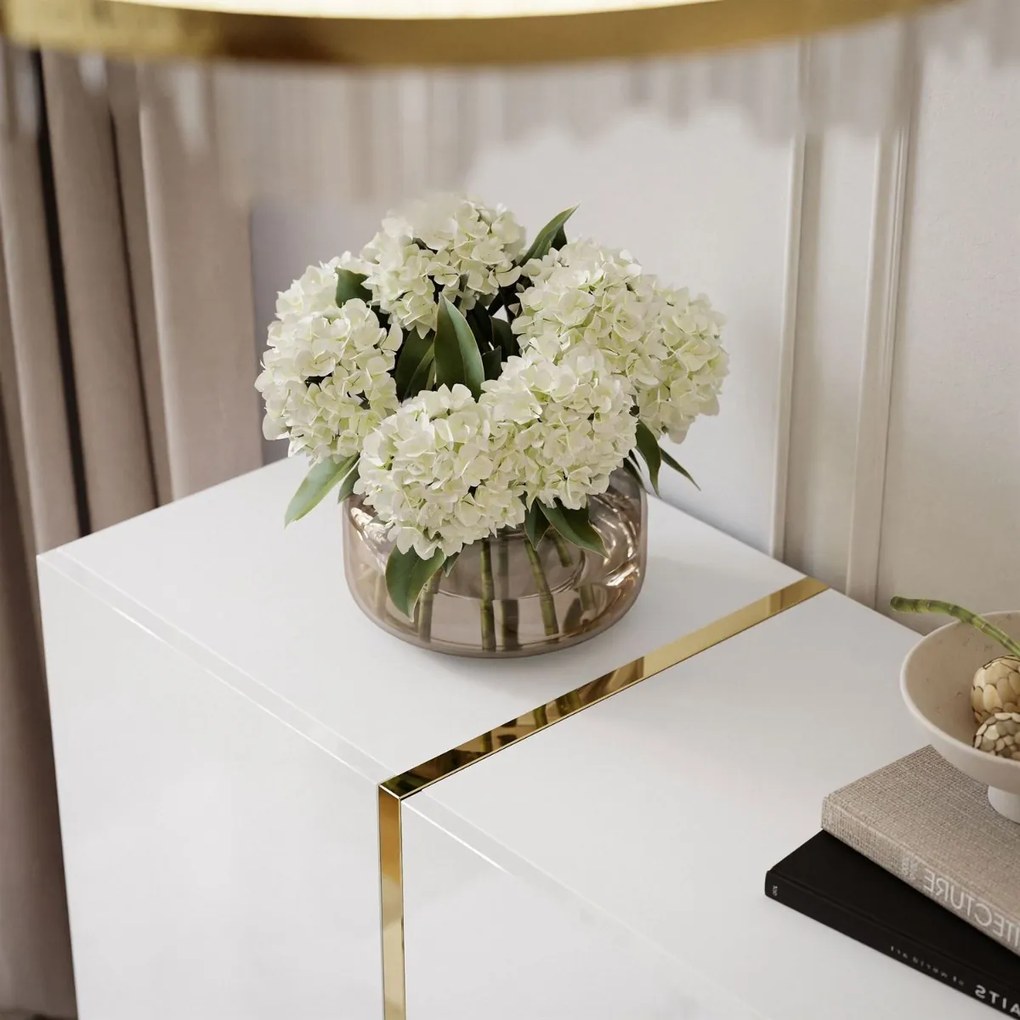 KOMODA SANTINO 4D BIELY LESK + ZLATÁ 158 cm