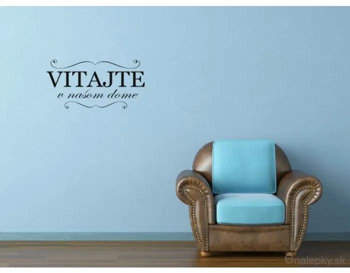 Nálepky na stenu - Vitajte v našom dome Farba: azúrovo modrá 052