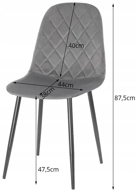 Set štyroch jedálenských stoličiek ASTI zamatový béžový (4 ks)