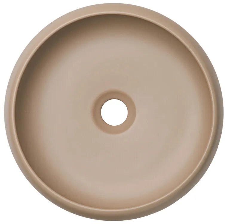 Súprava keramického umývadla s výpusťou WIKI 36 cm cappuccino