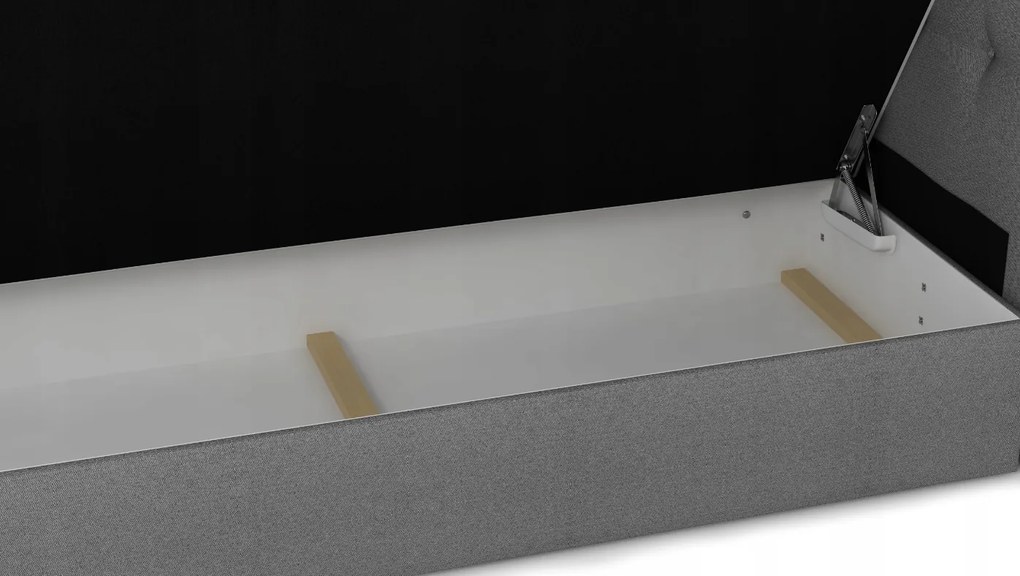 Manželská posteľ 140 cm Boxspring Penarth Comfort (tmavosivá) (s roštom, matracom a úl. priestorom). Vlastná spoľahlivá doprava až k Vám domov. 1056281