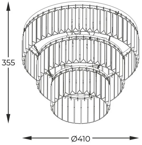Zuma Line P17127-4-BK - Prisadený luster TIFANNY 4xE14/40W/230V čierna