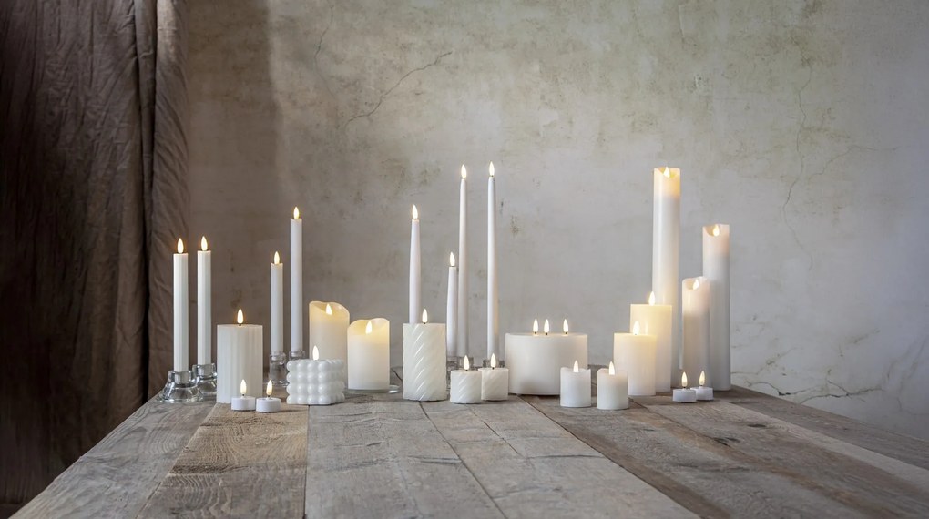 STAR TRADING LED svíčka Flamme Slim White 38 cm – set 2 ks + dálkový ovladač