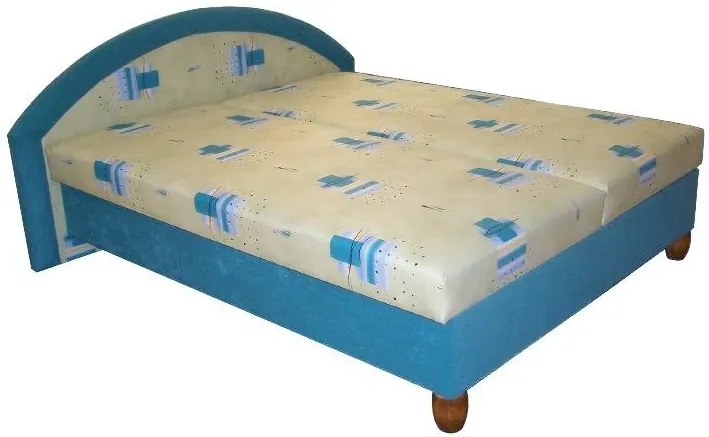 Čalúnená manželská posteľ MAGDA, čierna vzor/ čierna (216/41)