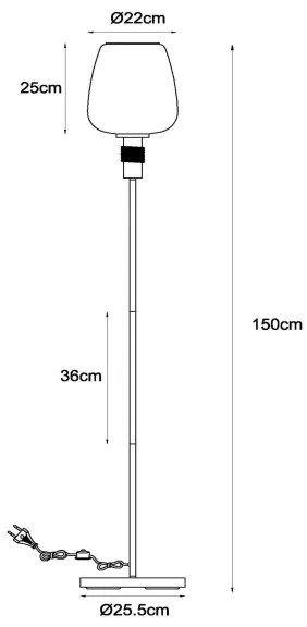 Lucide 45708/01/62 - Stojacia lampa ILONA 1xE27/40W/230V čierna/béžová