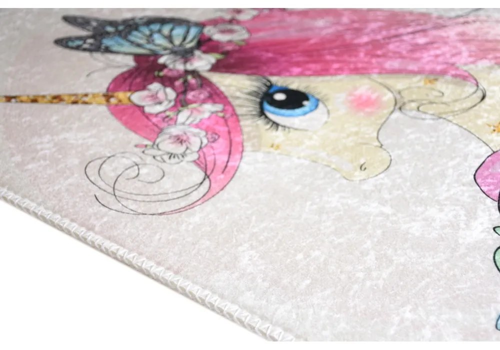 Slonovinový prateľný detský koberec 100x160 cm Cute Unicorn – Vitaus