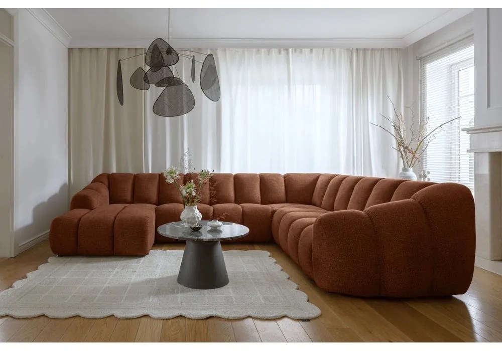 Terakotová rohová pohovka (pravý roh/do tvaru "U") Shell – Miuform