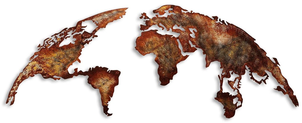Nástěnná kovová dekorace World Map Medium 1 vícebarevná