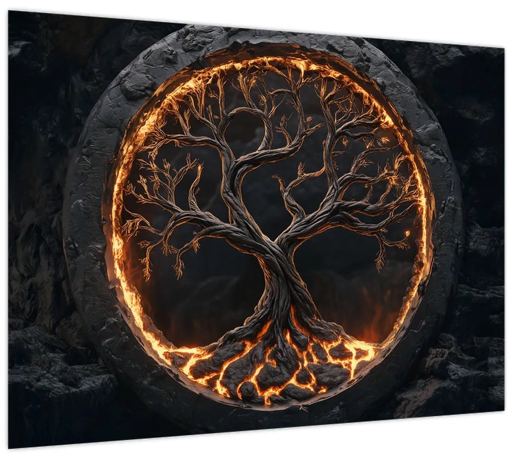 Obraz – Strom života v láve I. (70x50 cm)