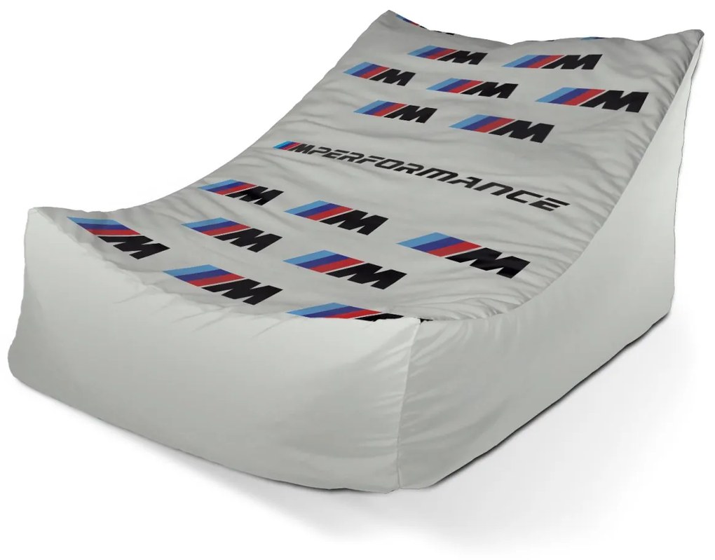 Sablio Sedací vak Lounge MPERFORMANCE biely vzor - 80 x 95 x 50 cm