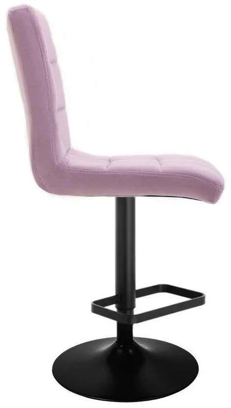 LuxuryForm DESIGN Barová stolička TOLEDO VELUR na čiernom tanieri - levanduľa