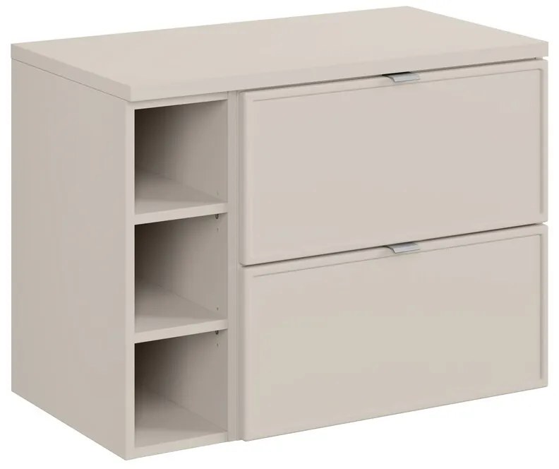 Závěsná skříňka pod umyvadlo Bella Cashmere s deskou 80 cm kašmír