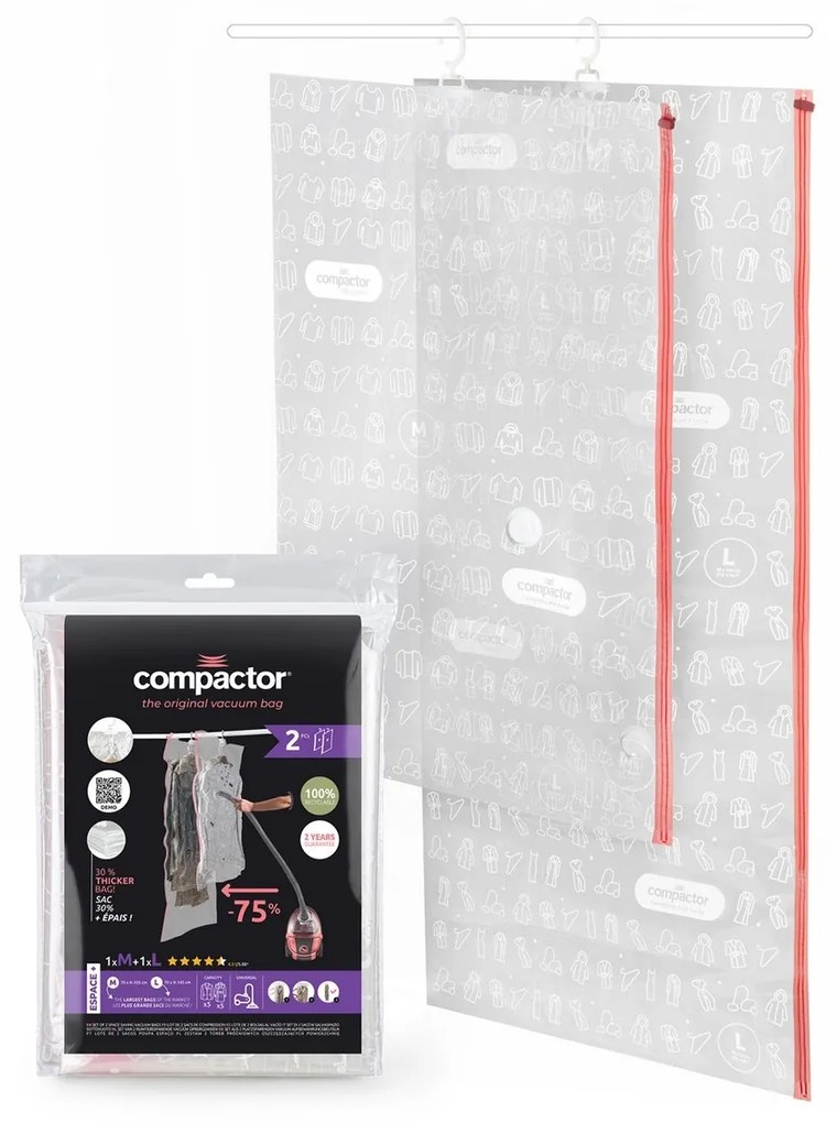 Compactor 2-dielna sada vákuových závesných vakov Espace