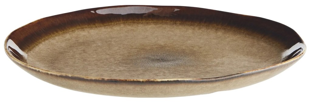 MADAM STOLTZ Kameninový tanier Brown 27 cm