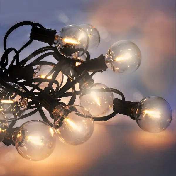 Brilagi - LED vonkajšia dekoratívna reťaz GIRLANDA 18xE12 13m čierna IP44 teplá biela