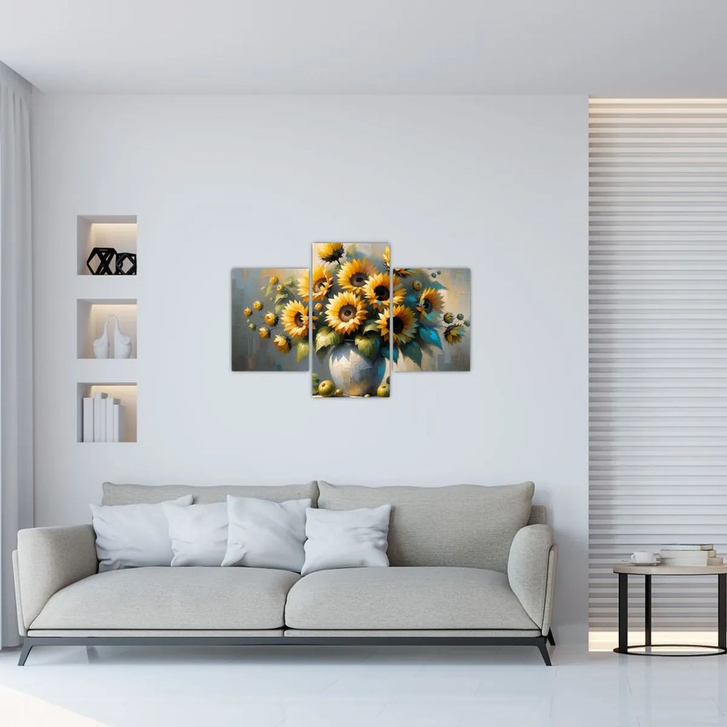 Obraz – Váza so slnečnicami (90x60 cm)