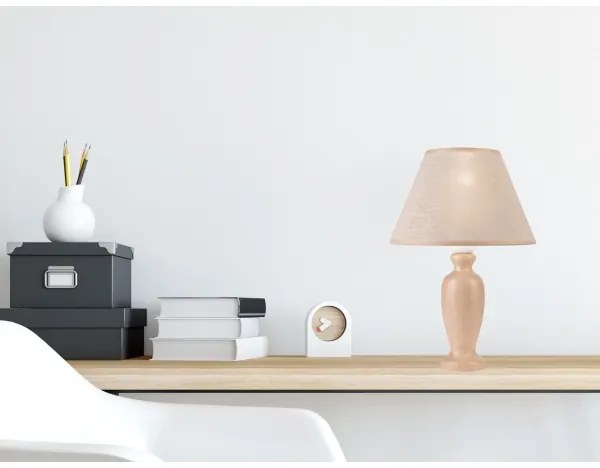 Stolná lampa AMFORA 1xE27/60W/230V béžová/buk