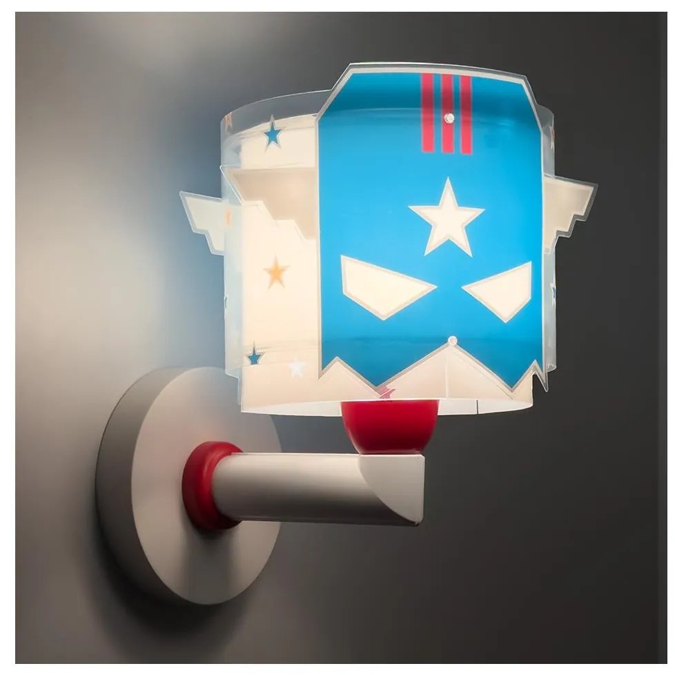 Dalber 61819 - Detské nástenné svietidlo MODRÁ HERO 1xE27/15W/230V