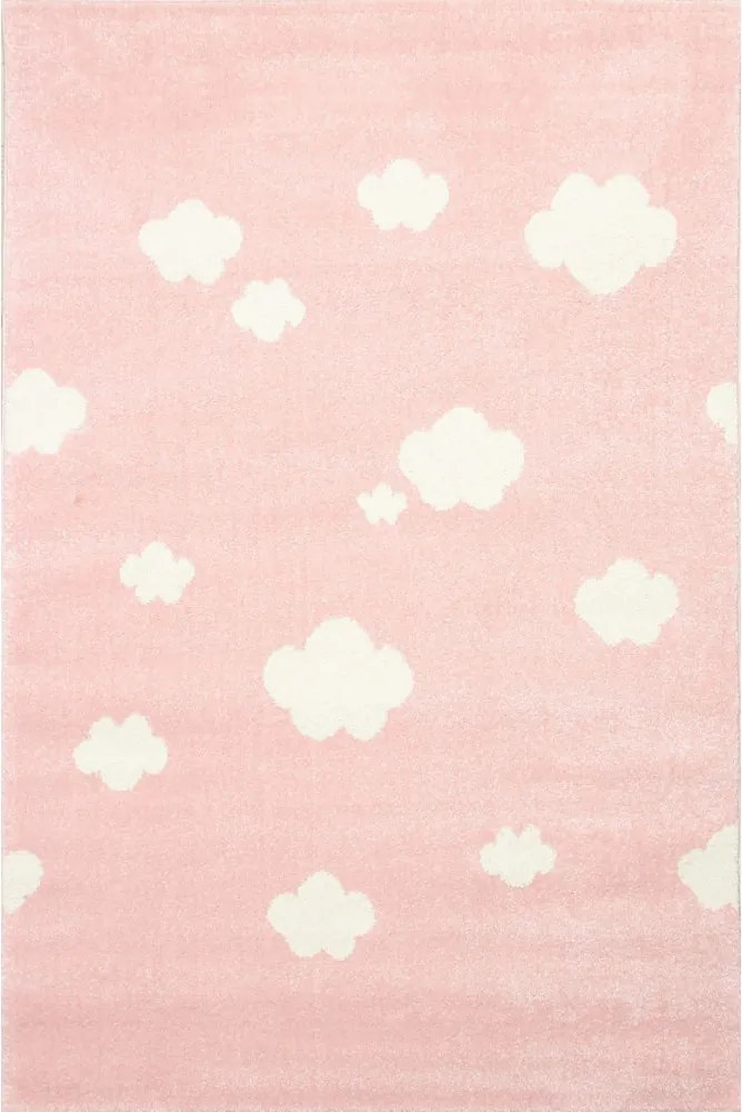 Detský kusový koberec Mráčky ružový, Velikosti 133x190cm