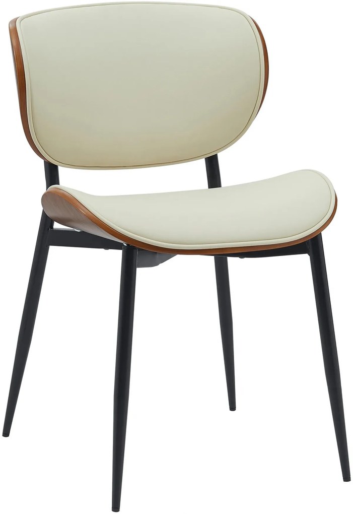 Stolička Enid - koženka - Orech / Krémová