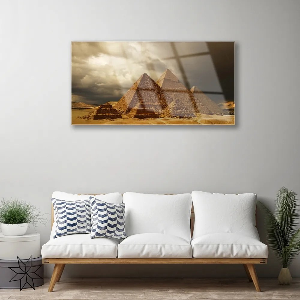 Obraz na skle Pyramídy architektúra 100x50 cm