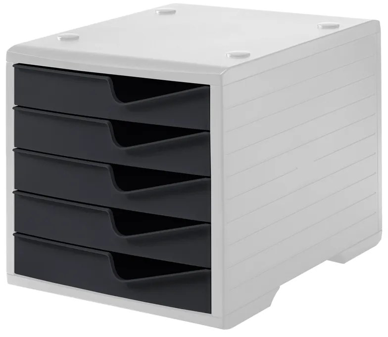 Triediaci box, 5 zásuviek, sivá/antracit