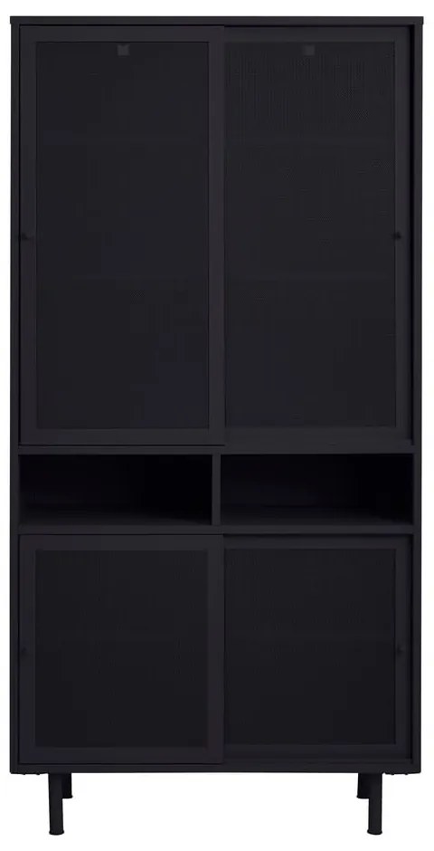 Čierna kovová skrinka s posuvnými dverami 90x180x40 cm Veep – Unique Furniture