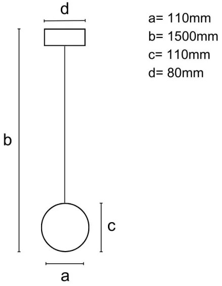 Závesný luster na lanku 1xGU10/10W/230V, priemer 11 cm, masív/jaseň