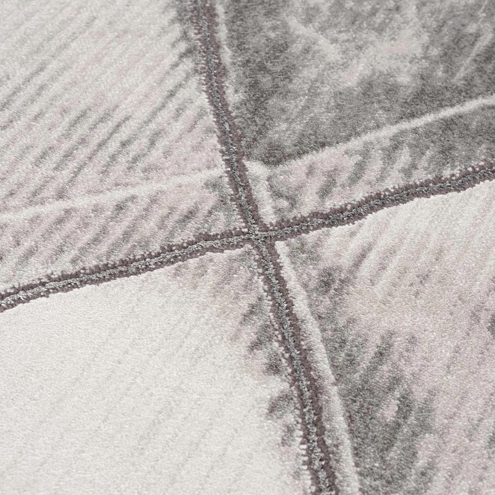 Dekorstudio Moderný okrúhly koberec NOA - vzor 9313 sivý Priemer koberca: 160cm