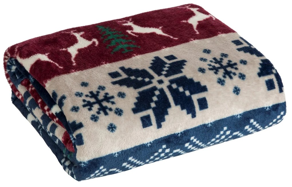VIANOČNÁ DEKA NORDIC4 150X200 CM VZOROVANÁ