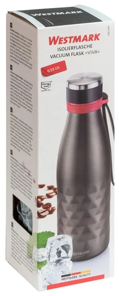 Sivá cestovná silikónovo-antikorová fľaša 550 ml Viva – Westmark