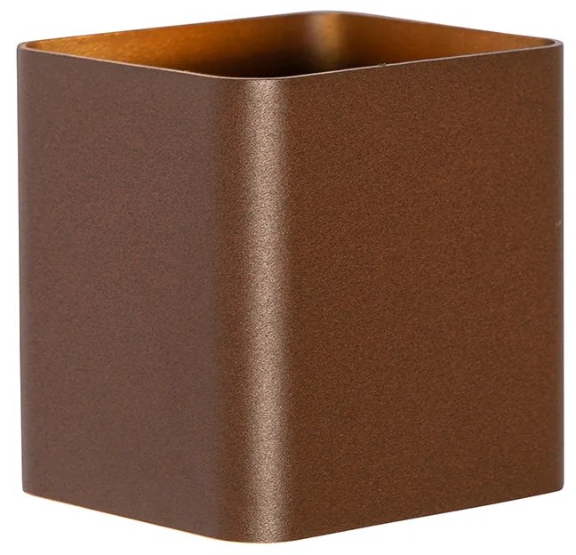 Moderná nástenná lampa hrdzavohnedá vrátane LED IP54 štvorcová - Evi