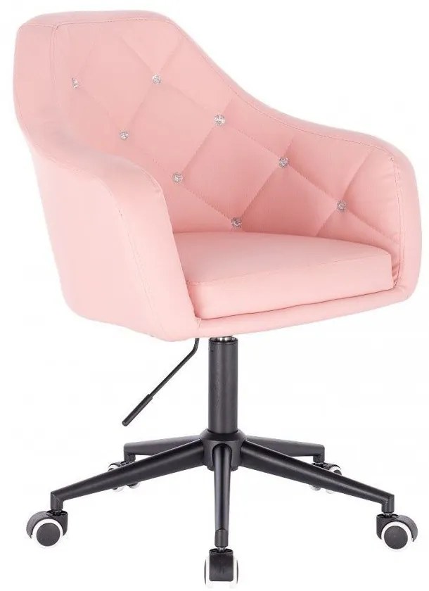LuxuryForm DESIGN Kreslo ROMA na čierne podstave s kolieskami - ružové