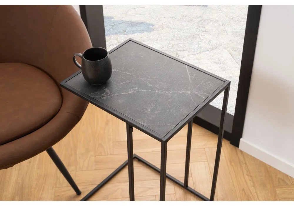 Odkladací stolík s doskou v dekore mramoru 43x35 cm Infinity – Actona