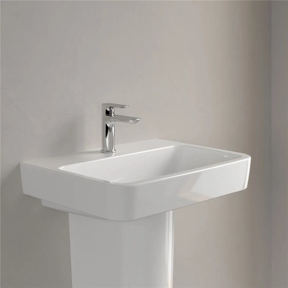 VILLEROY & BOCH O.novo závesné umývadlo s otvorom, bez prepadu, 600 x 460 mm, biela alpská, s povrchom AntiBac a CeramicPlus, 4A4161T2