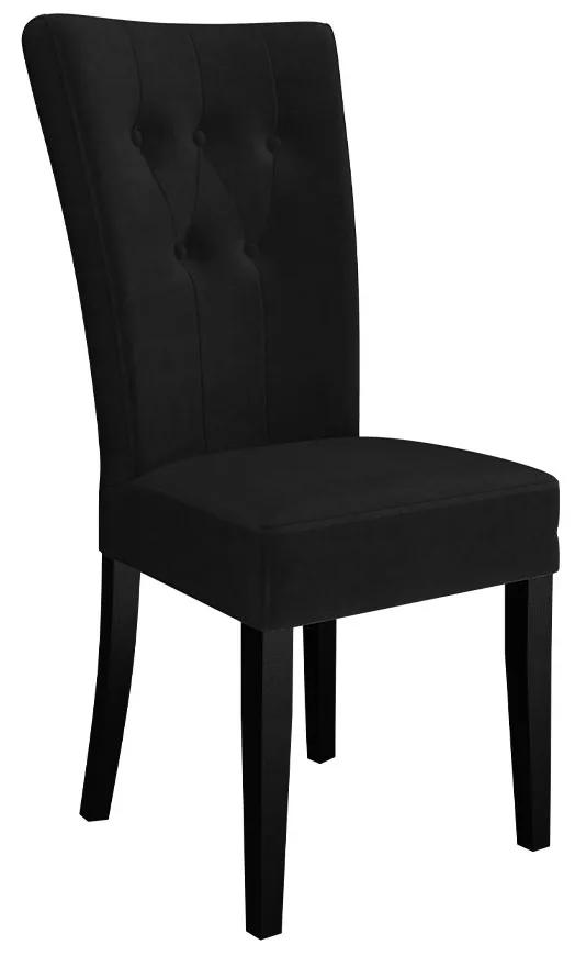 Čalúnená jedálenská stolička ST67 + klopadlo, Farby: chrom, Farby: čierna, Potah: Magic Velvet 2219