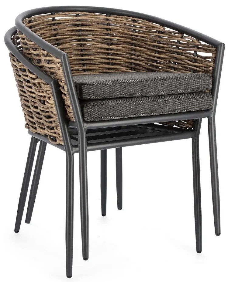 Sivá kovová záhradná stolička Maribela – Bizzotto