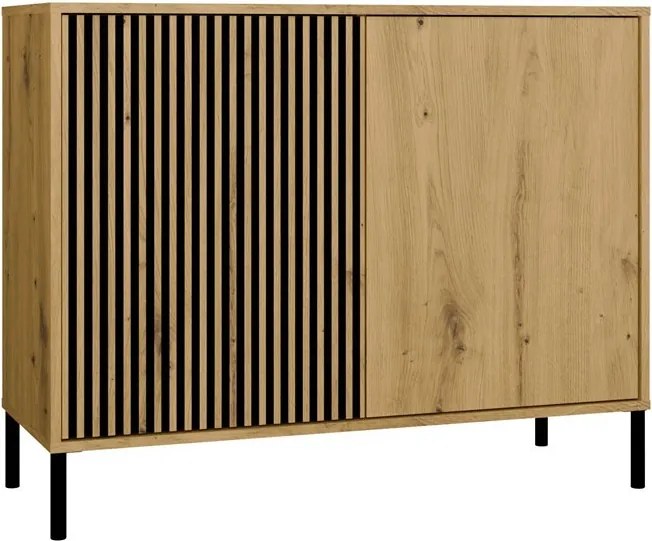 Komoda Kamaro 2D Slim 103 cm II dub Artisan/čierna