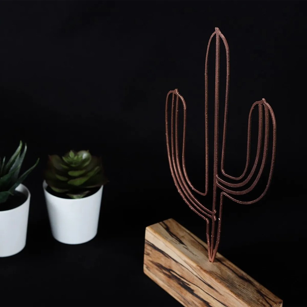 Kovová dekorácia Cactus Mini 24 cm bronzová