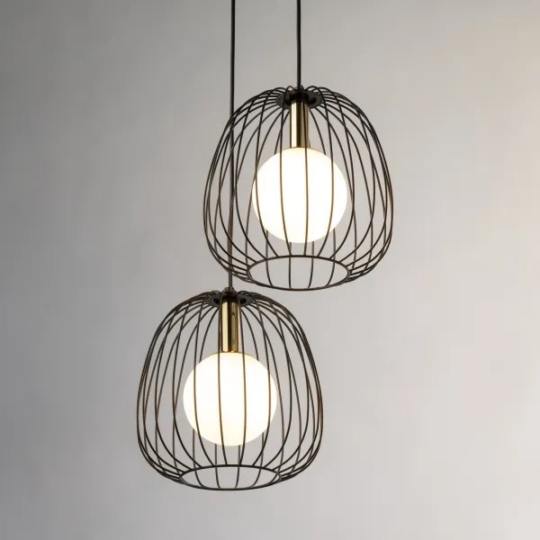 Luster na lanku BELL 2xG9/12W/230V čierna/zlatá