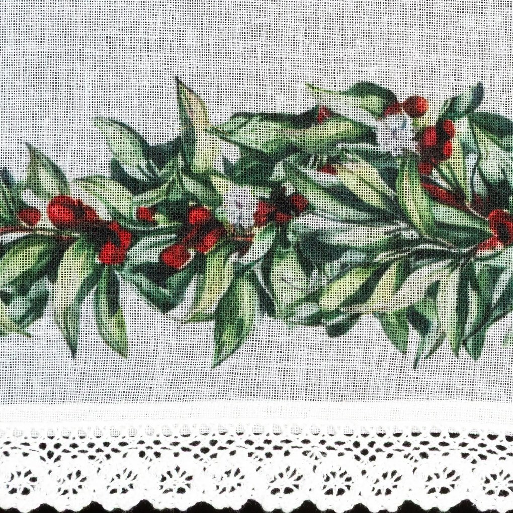 KRÁTKA VIANOČNÁ ZÁCLONA NA PÁSKE XMAS8 150X30 CM VZOROVANÁ