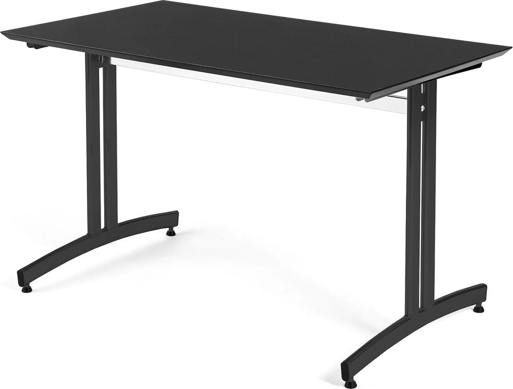 Jedálenský stôl Sanna, 1200x700 mm, čierna / čierna