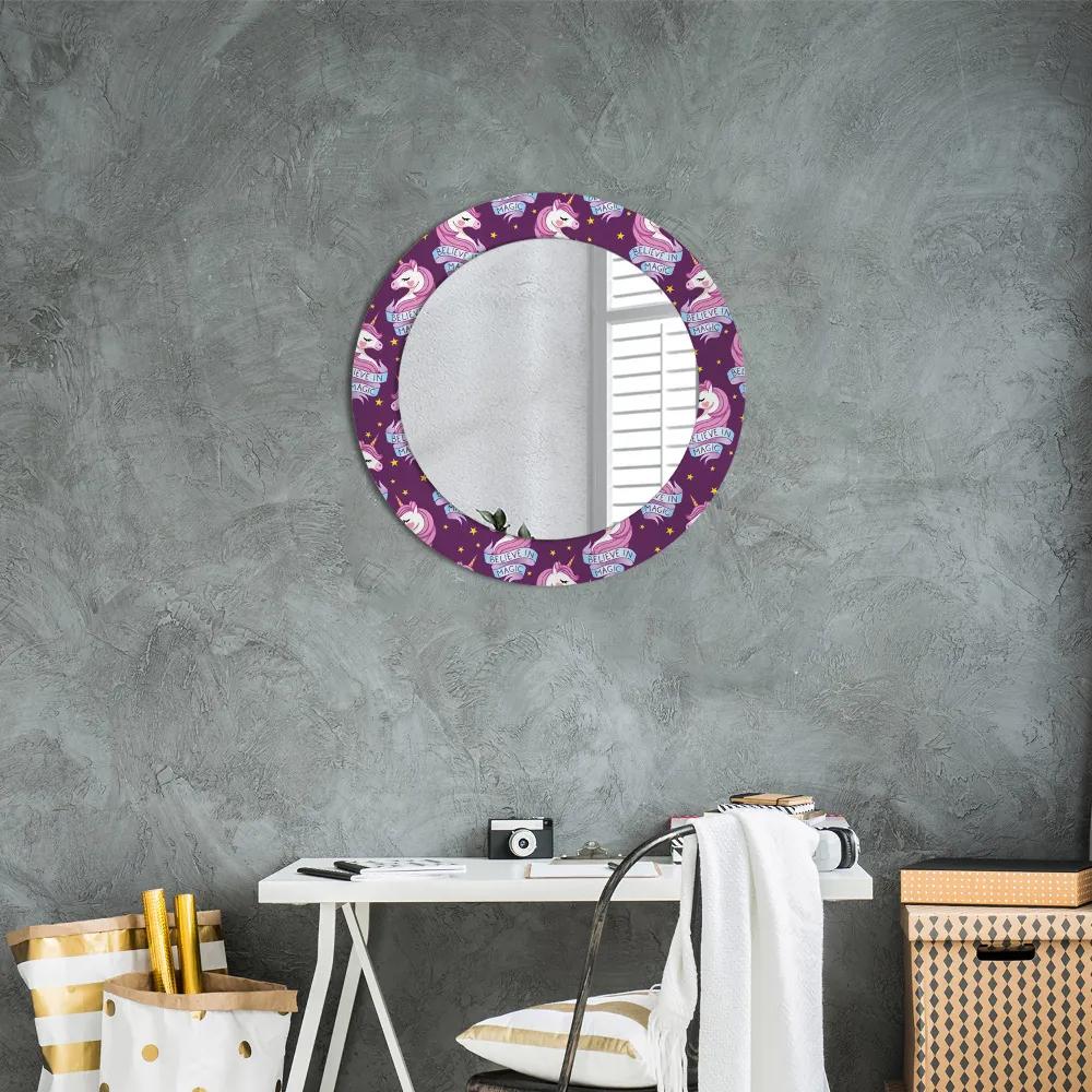 Okrúhle ozdobné zrkadlo na stenu Jednorožec fi 60 cm