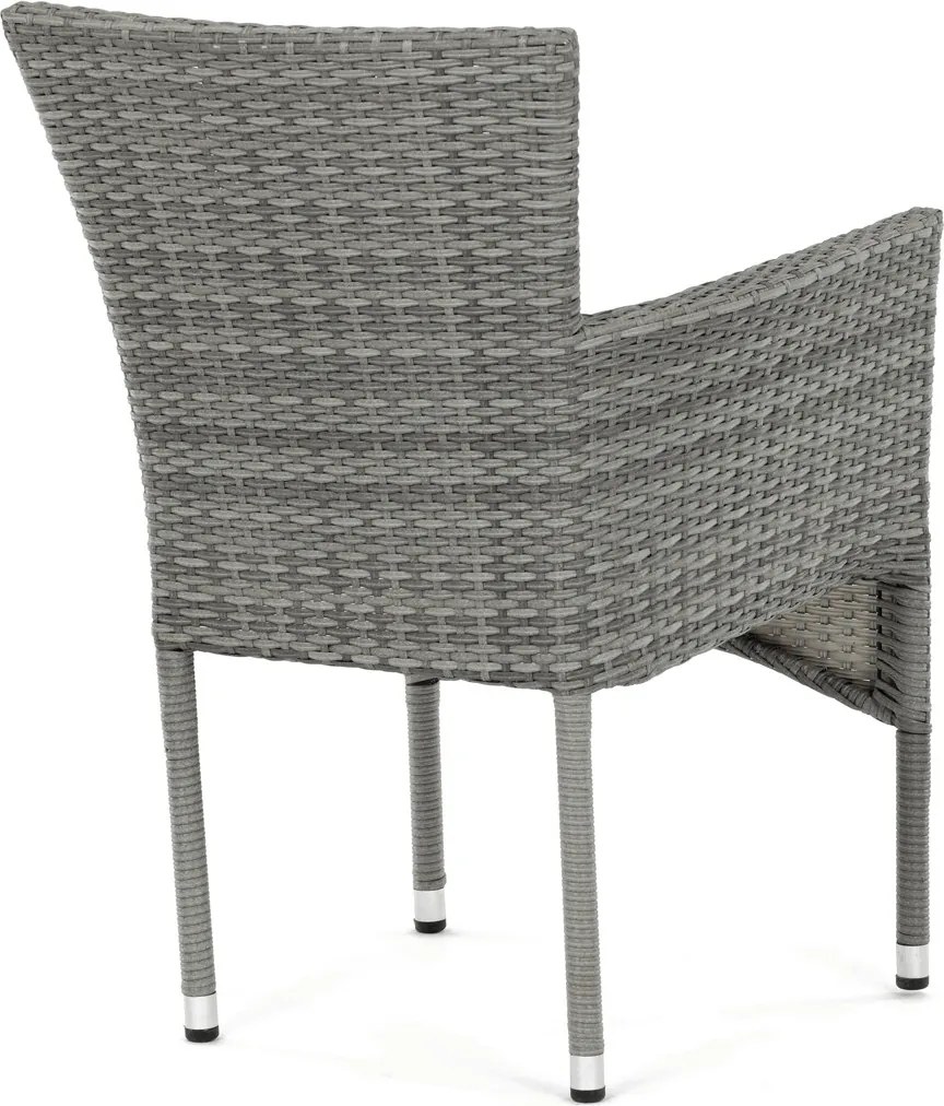 Autronic BONTEC Záhradná stolička, kov, polyratan, šedá, AZC-S2118 GREY Farba: Šedá