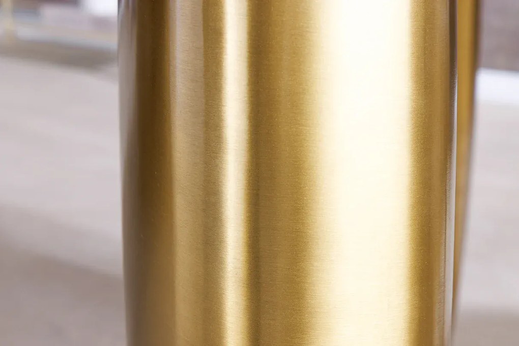 Jedálenský stôl ORGANIC 200 cm oválny, viacfarebný mramorový vrch s rámom v šampansko-zlatej farbe