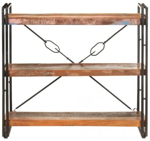 vidaXL Knižnica s 3 policami 90x30x80 cm recyklovaný masív-