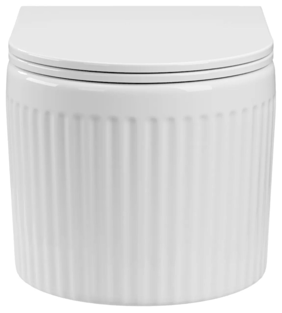 Invena Glamour, závesná WC misa so Swirlflush 495x365x363 mm + toaletné sedadlo s pomalým zatváraním, biela, INV-CE-92-001-L
